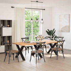 vidaXL Gambe Tavolo Pranzo a Forma X 3 pz Nero 90x(72-73) cm Acciaio