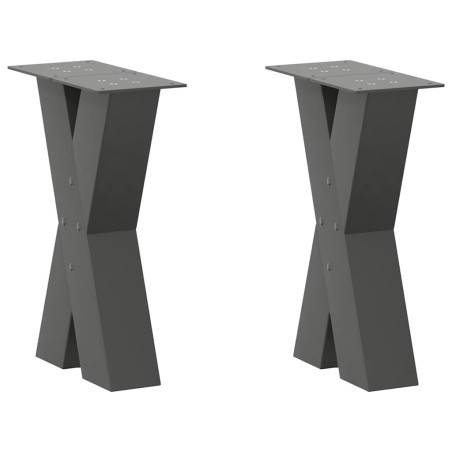 vidaXL Gambe Tavolino Caffè a X 2 pz Antracite 38x(42-43) cm Acciaio