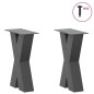 vidaXL Gambe Tavolino Caffè a X 2 pz Antracite 38x(42-43) cm Acciaio vidaXL Gambe Tavolino Caffè a X 2 pz Antracite 38x(42-43) cm Acciaio