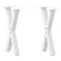 vidaXL Gambe Tavolino Caffè a X 2 pz Bianco 38x(42-43) cm Acciaio vidaXL Gambe Tavolino Caffè a X 2 pz Bianco 38x(42-43) cm Acciaio