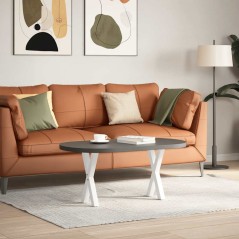 vidaXL Gambe Tavolino Caffè a X 2 pz Bianco 38x(42-43) cm Acciaio