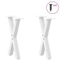 vidaXL Gambe Tavolino Caffè a X 2 pz Bianco 38x(42-43) cm Acciaio vidaXL Gambe Tavolino Caffè a X 2 pz Bianco 38x(42-43) cm Acciaio