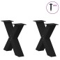 vidaXL Gambe Tavolino da Caffè a X 2 pz Nero 50x(42-43) cm in Acciaio vidaXL Gambe Tavolino da Caffè a X 2 pz Nero 50x(42-43) cm in Acciaio