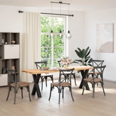 vidaXL Gambe Tavolo Pranzo a Forma X 2 pz Nero 50x(72-73) cm Acciaio