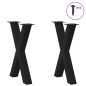 vidaXL Gambe Tavolo Pranzo a Forma X 2 pz Nero 50x(72-73) cm Acciaio vidaXL Gambe Tavolo Pranzo a Forma X 2 pz Nero 50x(72-73) cm Acciaio