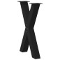 vidaXL Gambe Tavolo Pranzo a Forma X 2 pz Nero 50x(72-73) cm Acciaio vidaXL Gambe Tavolo Pranzo a Forma X 2 pz Nero 50x(72-73) cm Acciaio