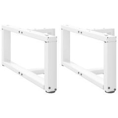 vidaXL Gambe Tavolino da Caffè a T 2 pz Bianco 70x25x(30-31)cm Acciaio