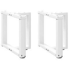vidaXL Gambe Tavolino da Caffè a T 2 pz Bianco 50x25x(42-43)cm Acciaio