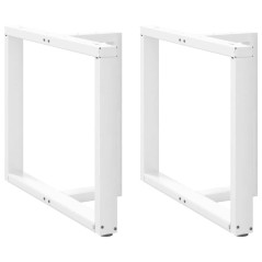 vidaXL Gambe Tavolo Pranzo Forma T 2pz Bianco 100x35x(72-73)cm Acciaio