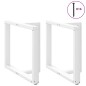 vidaXL Gambe Tavolo Pranzo Forma T 2pz Bianco 100x35x(72-73)cm Acciaio