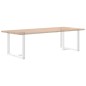vidaXL Gambe Tavolo Pranzo Forma T 2pz Bianco 100x35x(72-73)cm Acciaio