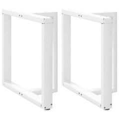 vidaXL Gambe Tavolo Pranzo Forma T 2pz Bianco 70x35x(72-73) cm Acciaio