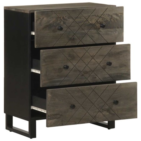 vidaXL Credenza Nera 60x33x75 cm in Legno Massello di Mango