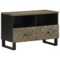 vidaXL Mobile Porta TV Nero 70x33x46 cm in Legno Massello di Mango vidaXL Mobile Porta TV Nero 70x33x46 cm in Legno Massello di Mango