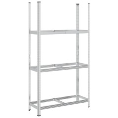 vidaXL Ripiano per Pneumatici a 3 Strati Argento 110x40x200 cm Acciaio