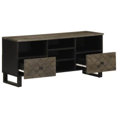 vidaXL Mobile Porta TV Nero 100x33x46 cm in Legno Massello di Mango