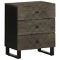 vidaXL Comodino Nero 50x33x62 cm in Legno Massello di Mango