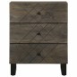 vidaXL Comodino Nero 50x33x62 cm in Legno Massello di Mango