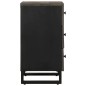 vidaXL Comodino Nero 50x33x62 cm in Legno Massello di Mango