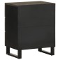 vidaXL Comodino Nero 50x33x62 cm in Legno Massello di Mango