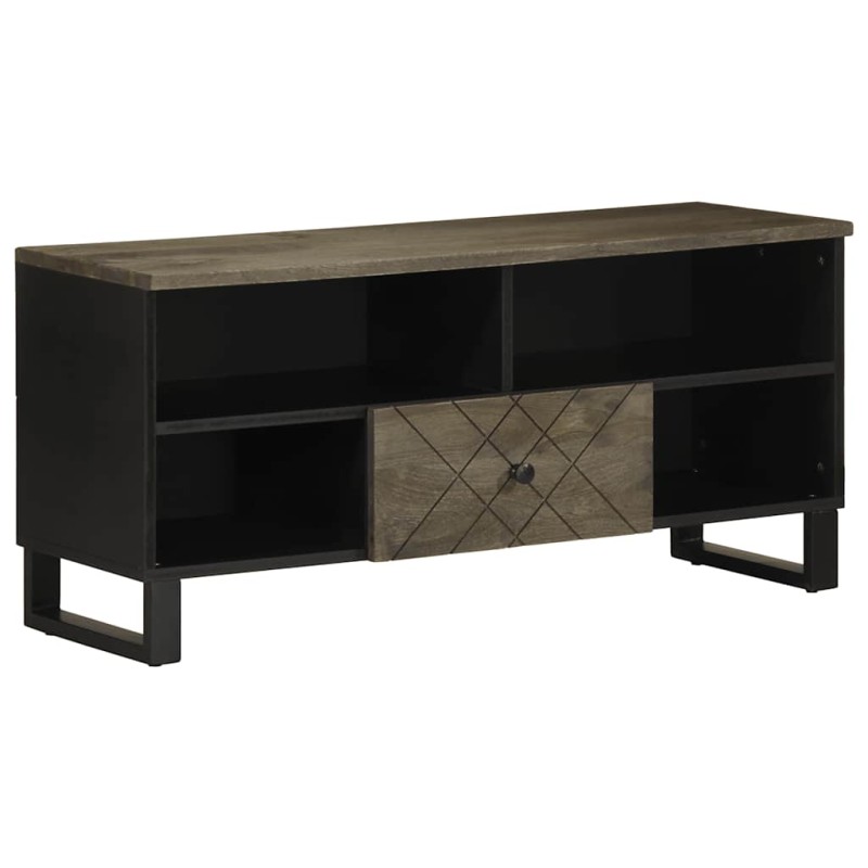 vidaXL Mobile Porta TV Nero 100x33x46 cm in Legno Massello di Mango vidaXL Mobile Porta TV Nero 100x33x46 cm in Legno Massello di Mango