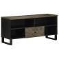 vidaXL Mobile Porta TV Nero 100x33x46 cm in Legno Massello di Mango vidaXL Mobile Porta TV Nero 100x33x46 cm in Legno Massello di Mango