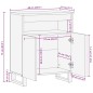 vidaXL Credenza Nera 60x33x75 cm in Legno Massello di Mango