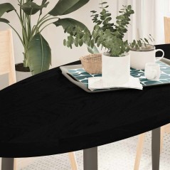 vidaXL Piano Tavolo Marrone Scuro 140x60x4 cm in Rovere Massello Ovale