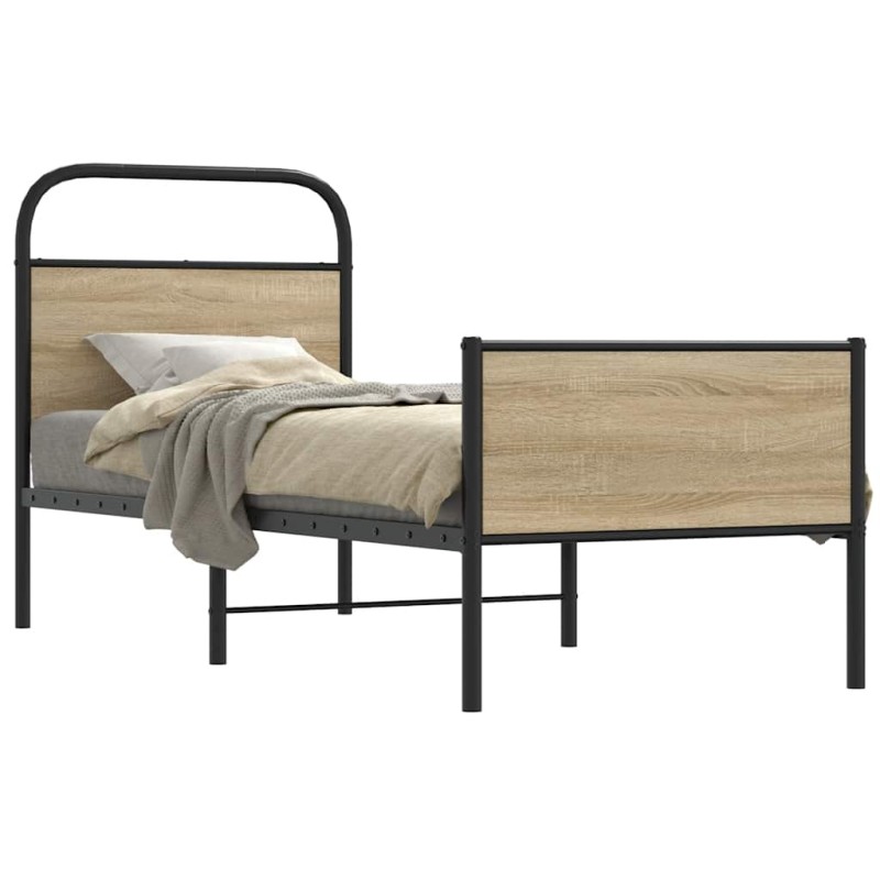 vidaXL Giroletto senza Materasso Rovere Sonoma 75x190 cm in Truciolato