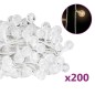 vidaXL Filo di Luci Sferiche 20m 200 LED Bianco Caldo 8 Funzioni
