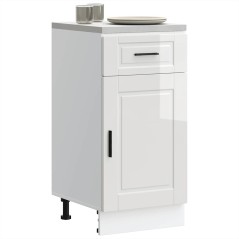 vidaXL Base da Cucina Porto Bianco Lucido in Legno Multistrato