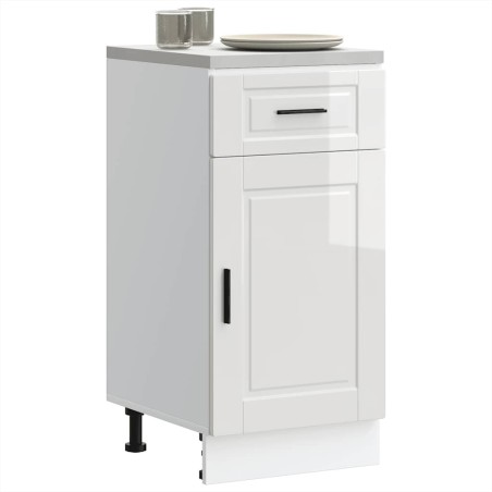 vidaXL Base da Cucina Porto Bianco Lucido in Legno Multistrato