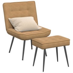 vidaXL Poltrona Relax con Poggiapiedi Marrone in Velluto