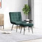 vidaXL Poltrona Relax con Poggiapiedi Verde Scuro in Velluto vidaXL Poltrona Relax con Poggiapiedi Verde Scuro in Velluto