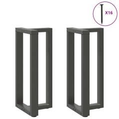 vidaXL Gambe Tavolo Bar Forma T 2 pz Antracite 40x35x(90-91)cm Acciaio