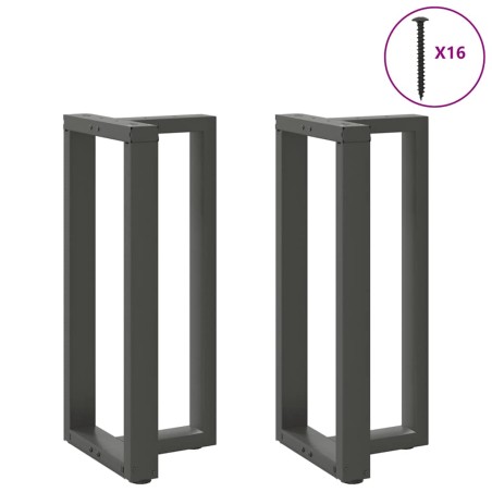 vidaXL Gambe Tavolo Bar Forma T 2 pz Antracite 40x35x(90-91)cm Acciaio