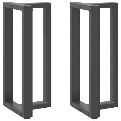 vidaXL Gambe Tavolo Bar Forma T 2 pz Antracite 40x35x(90-91)cm Acciaio