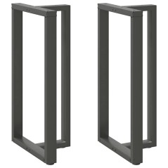 vidaXL Gambe Tavolo Bar a T 2 pz Antracite 60x35x(111-112) cm Acciaio