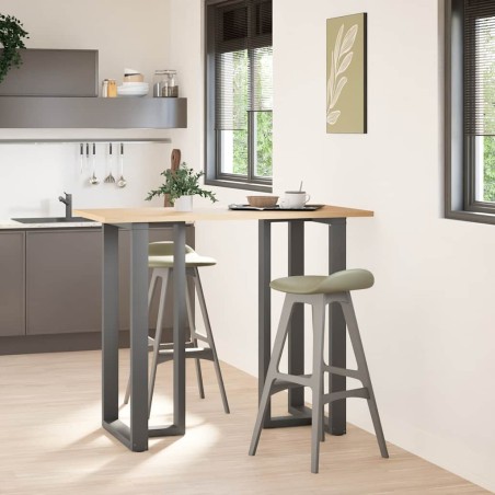 vidaXL Gambe Tavolo Bar a T 2 pz Antracite 60x35x(111-112) cm Acciaio