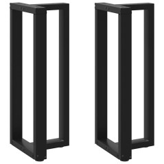 vidaXL Gambe Tavolo Bar a Forma T 2 pz Nero 50x35x(101-102) cm Acciaio