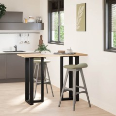 vidaXL Gambe Tavolo Bar a Forma T 2 pz Nero 50x35x(101-102) cm Acciaio