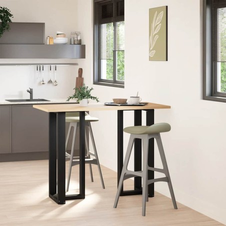 vidaXL Gambe Tavolo Bar a Forma T 2 pz Nero 50x35x(101-102) cm Acciaio