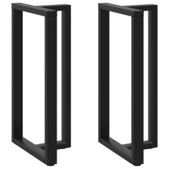 vidaXL Gambe Tavolo Bar a Forma T 2 pz Nero 60x35x(111-112) cm Acciaio