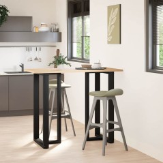 vidaXL Gambe Tavolo Bar a Forma T 2 pz Nero 60x35x(111-112) cm Acciaio