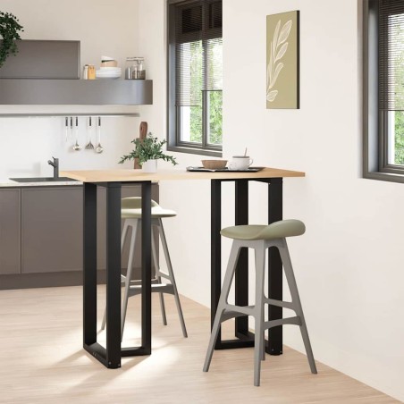 vidaXL Gambe Tavolo Bar a Forma T 2 pz Nero 60x35x(111-112) cm Acciaio