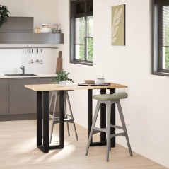 vidaXL Gambe Tavolo Bar a Forma T 2 pz Nero 50x35x(90-91) cm Acciaio