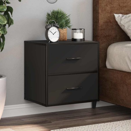 vidaXL Comodino a Muro Nero 40x31x39,5 cm