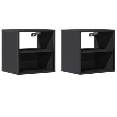 vidaXL Comodini a Muro 2 pz Nero 40x31x39,5 cm