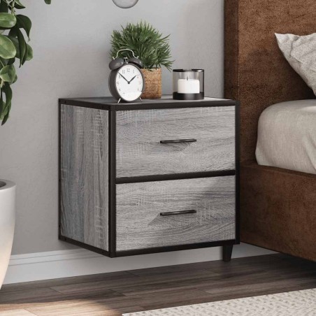 vidaXL Comodino a Muro Grigio Sonoma 40x31x39,5 cm