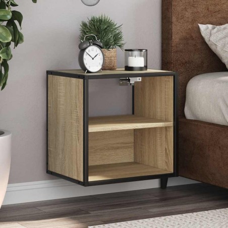 vidaXL Comodini a Muro 2 pz Rovere Sonoma 40x31x39,5 cm